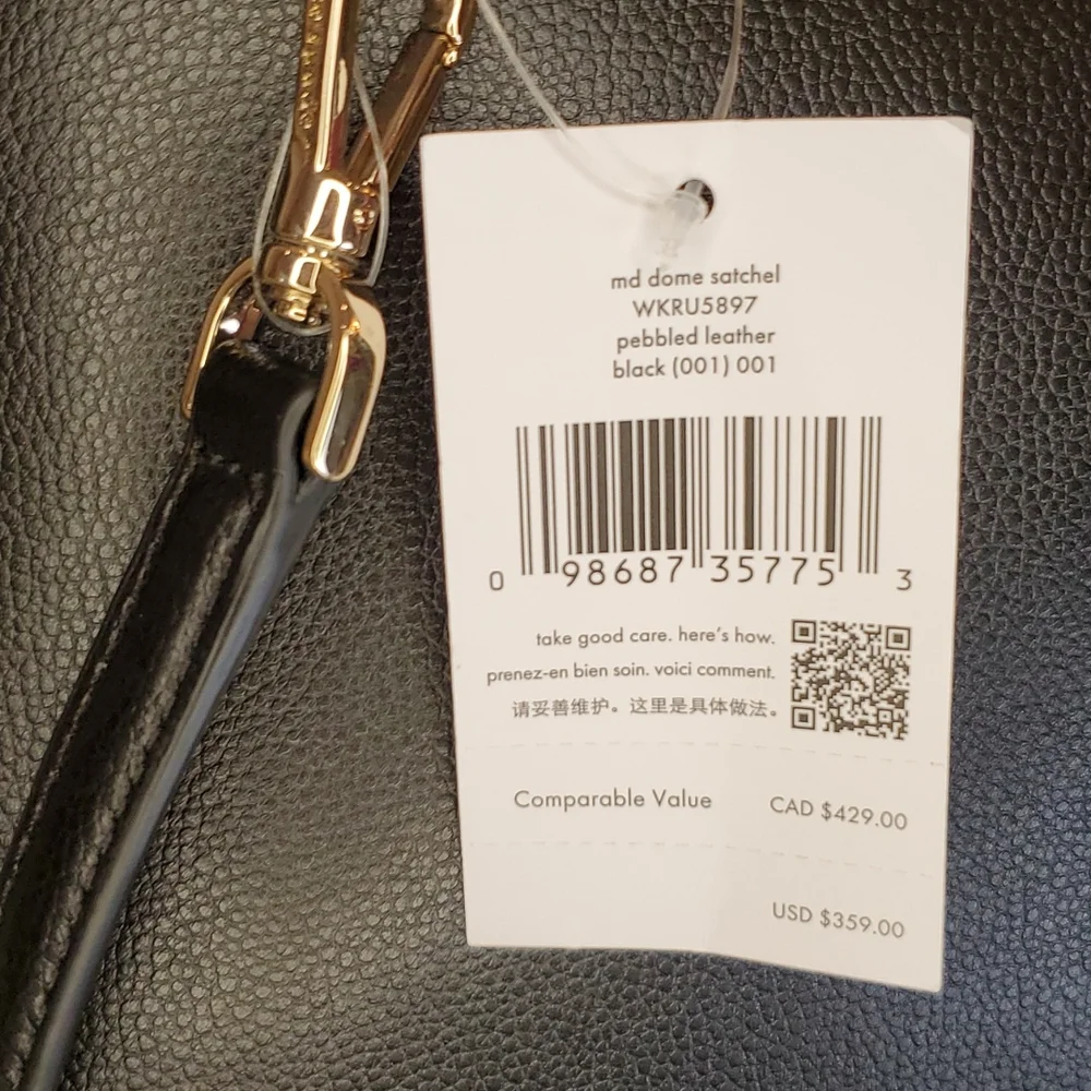 🎉HP🎉! Kate Spade ♥️NWT♥️ Medium Black Dome Satchel! - Picture 10 of 16